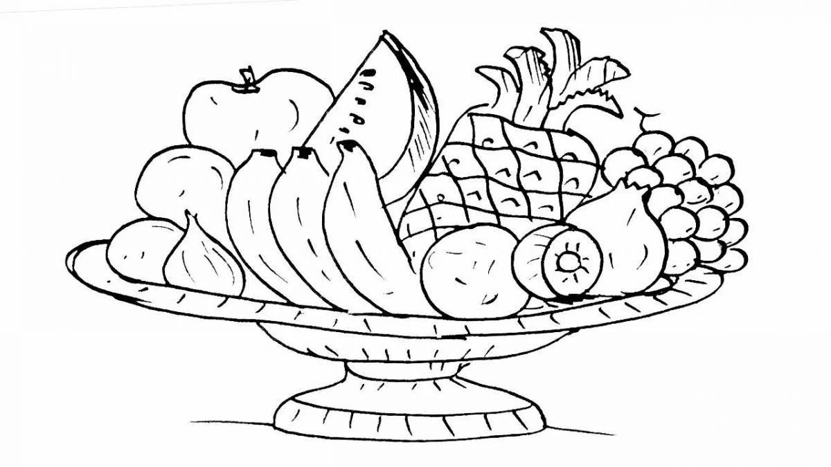 Coloring bright fruit plate
