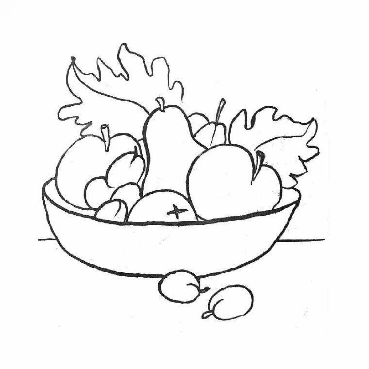 Coloring book irresistible fruit plate