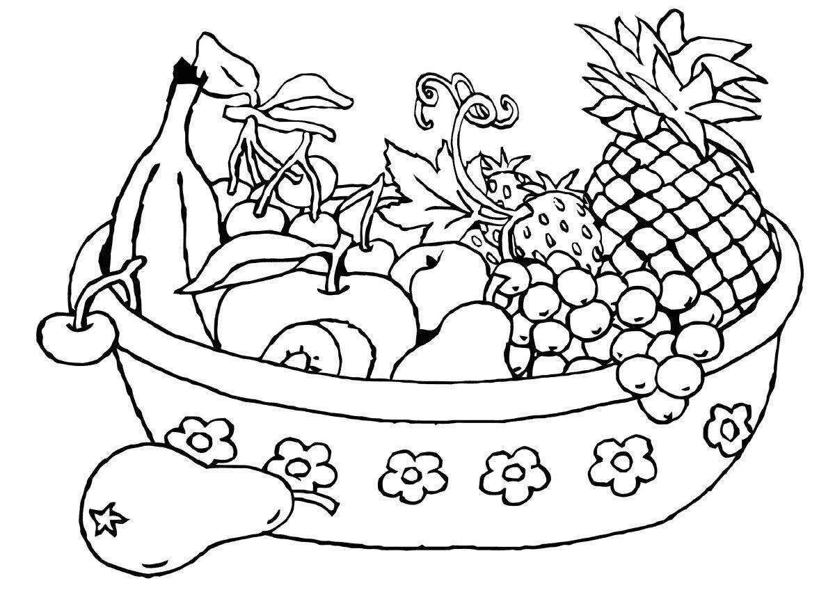 Interesting fruit coloring page