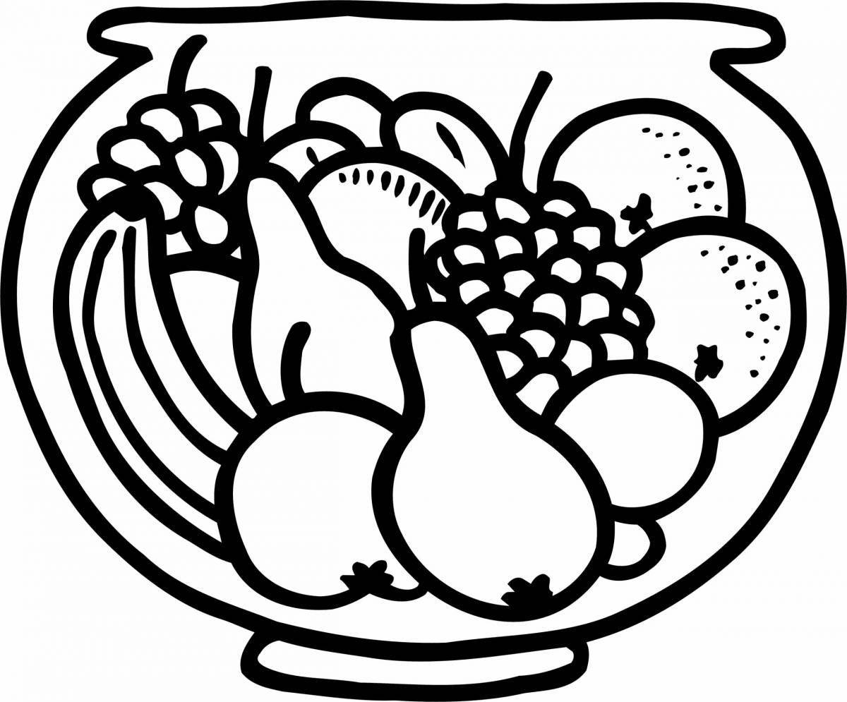 Coloring page amazing fruit plate