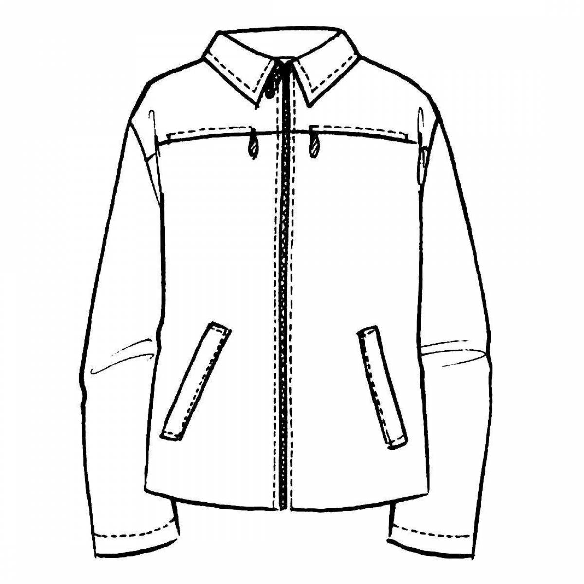Playful jacket coloring page for kids