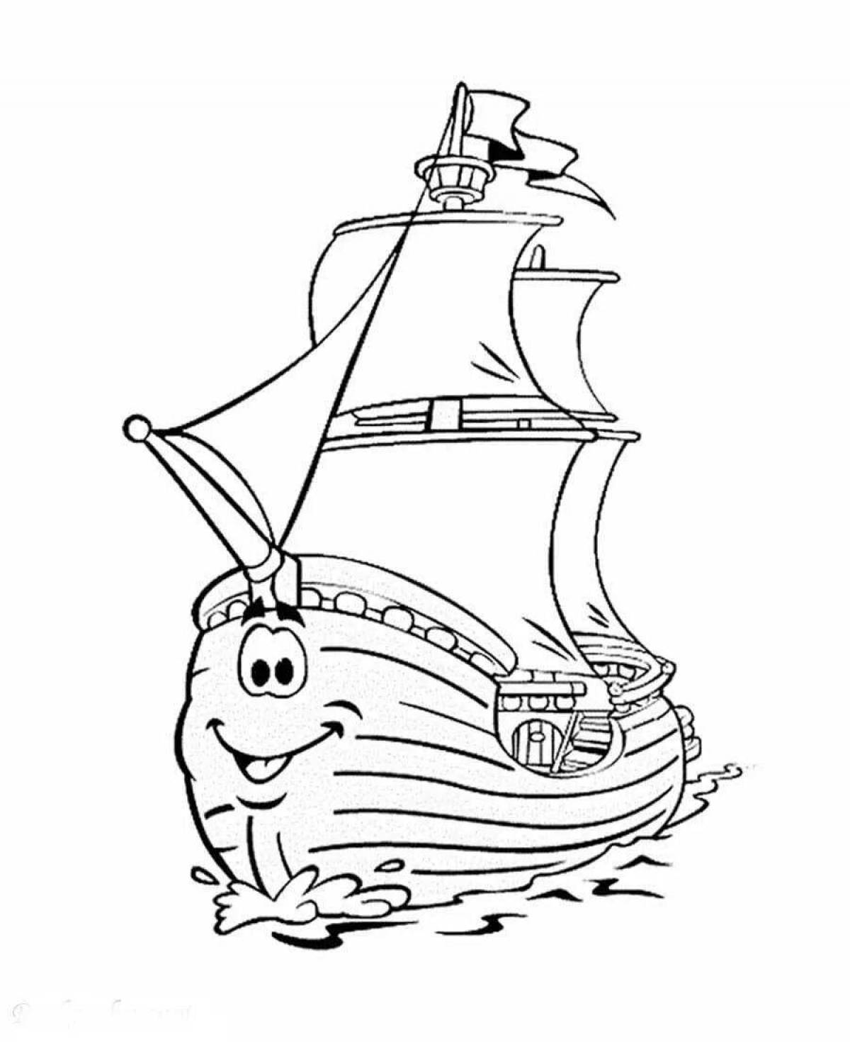 Amazing sailboat coloring page for beginners