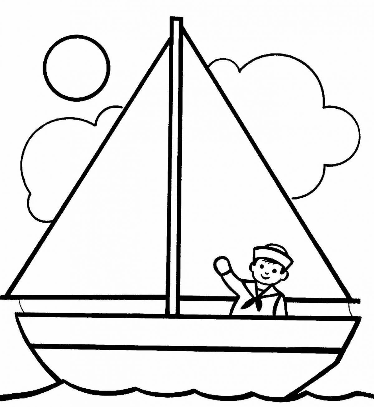 Brilliant sailing ship coloring page for students