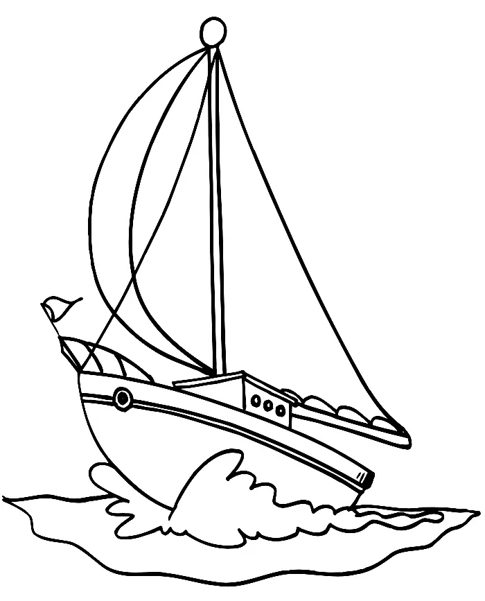 Glitter sailboat coloring book for little ones