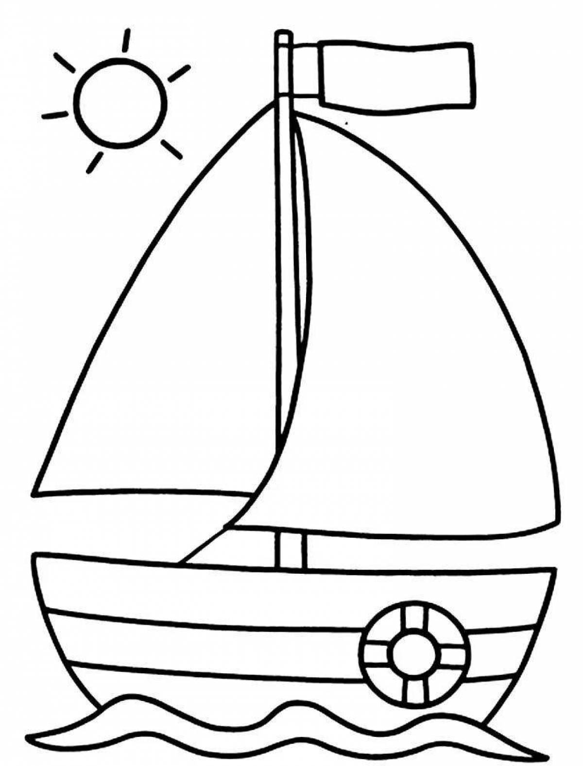 Joyful Sailboat Coloring Page for Babies