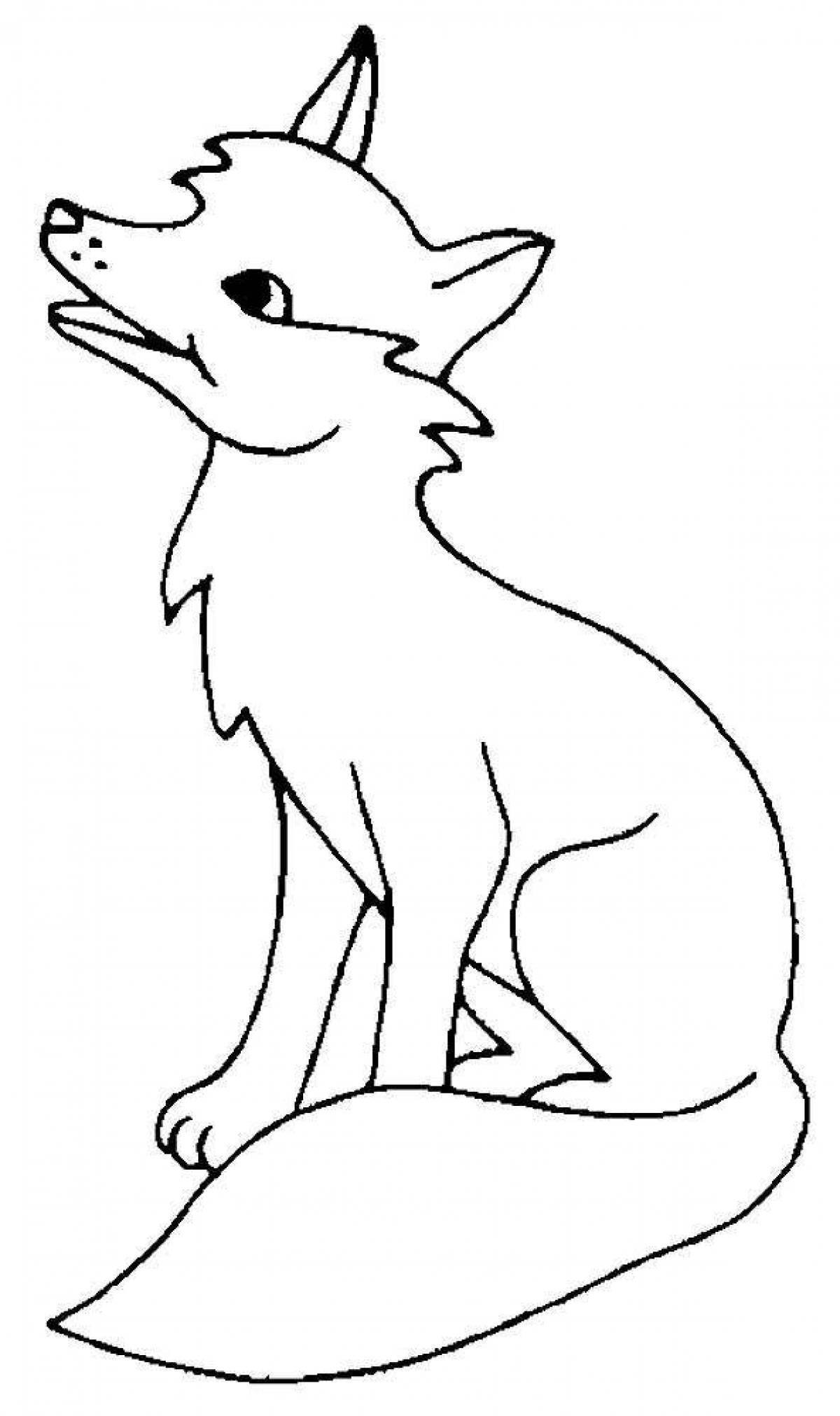 Animated crow and fox coloring page