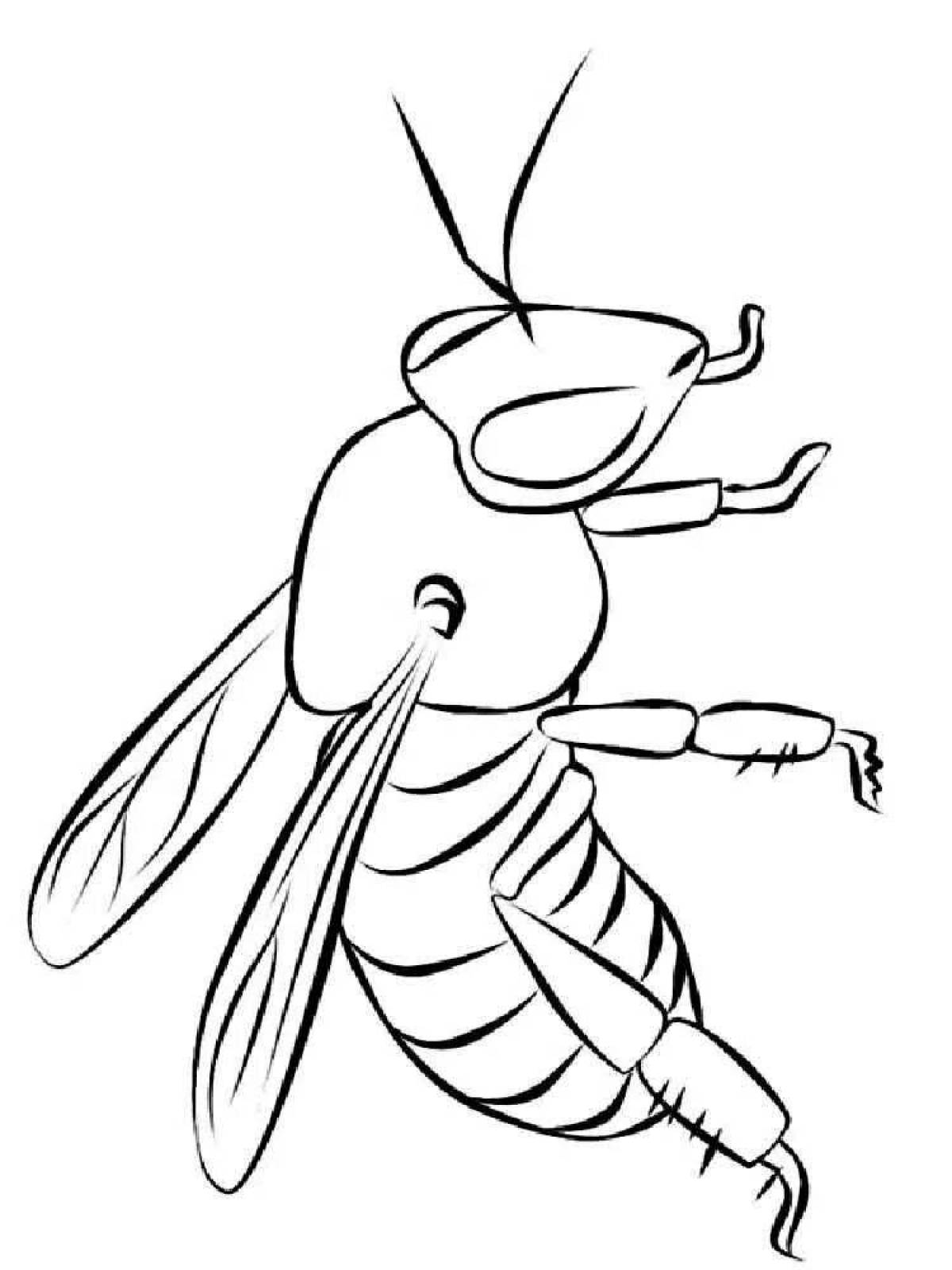 Bright wasp coloring book for kids