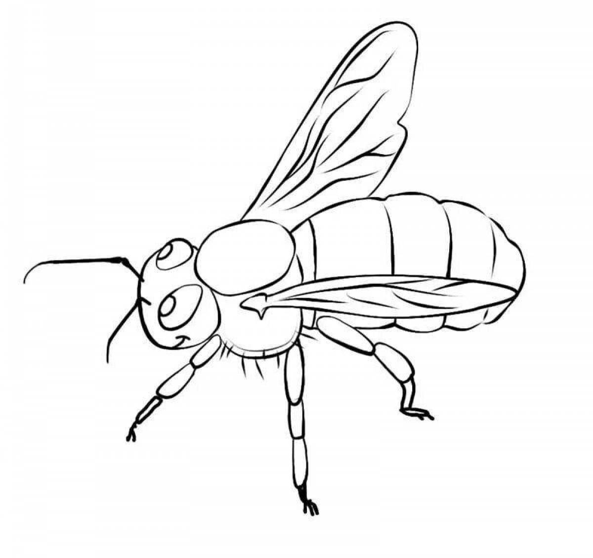 Colouring funny wasp for kids