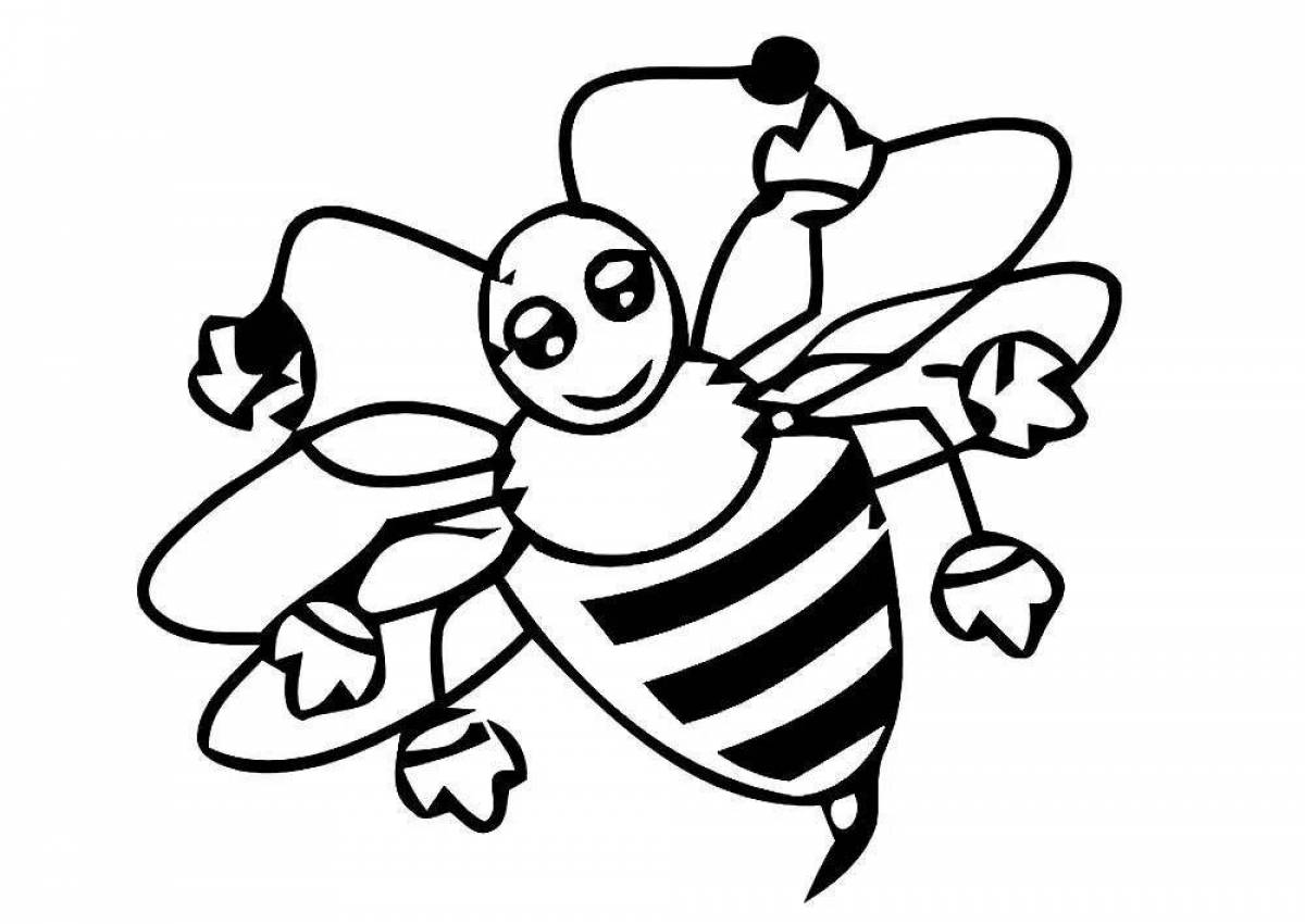 Coloring wasp for kids