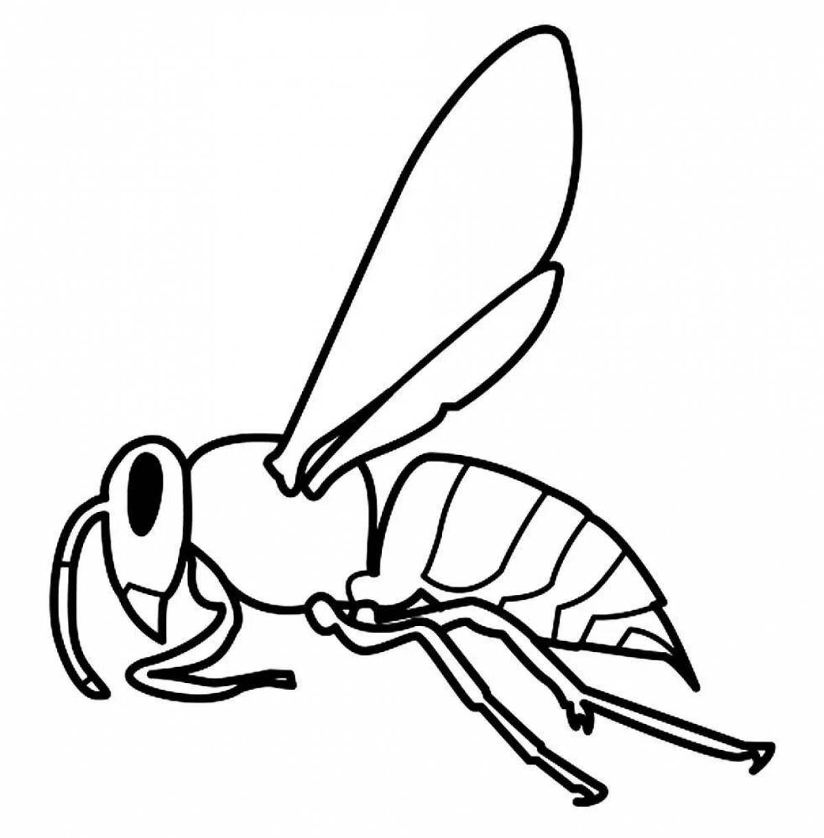 Joyful wasp coloring book for kids
