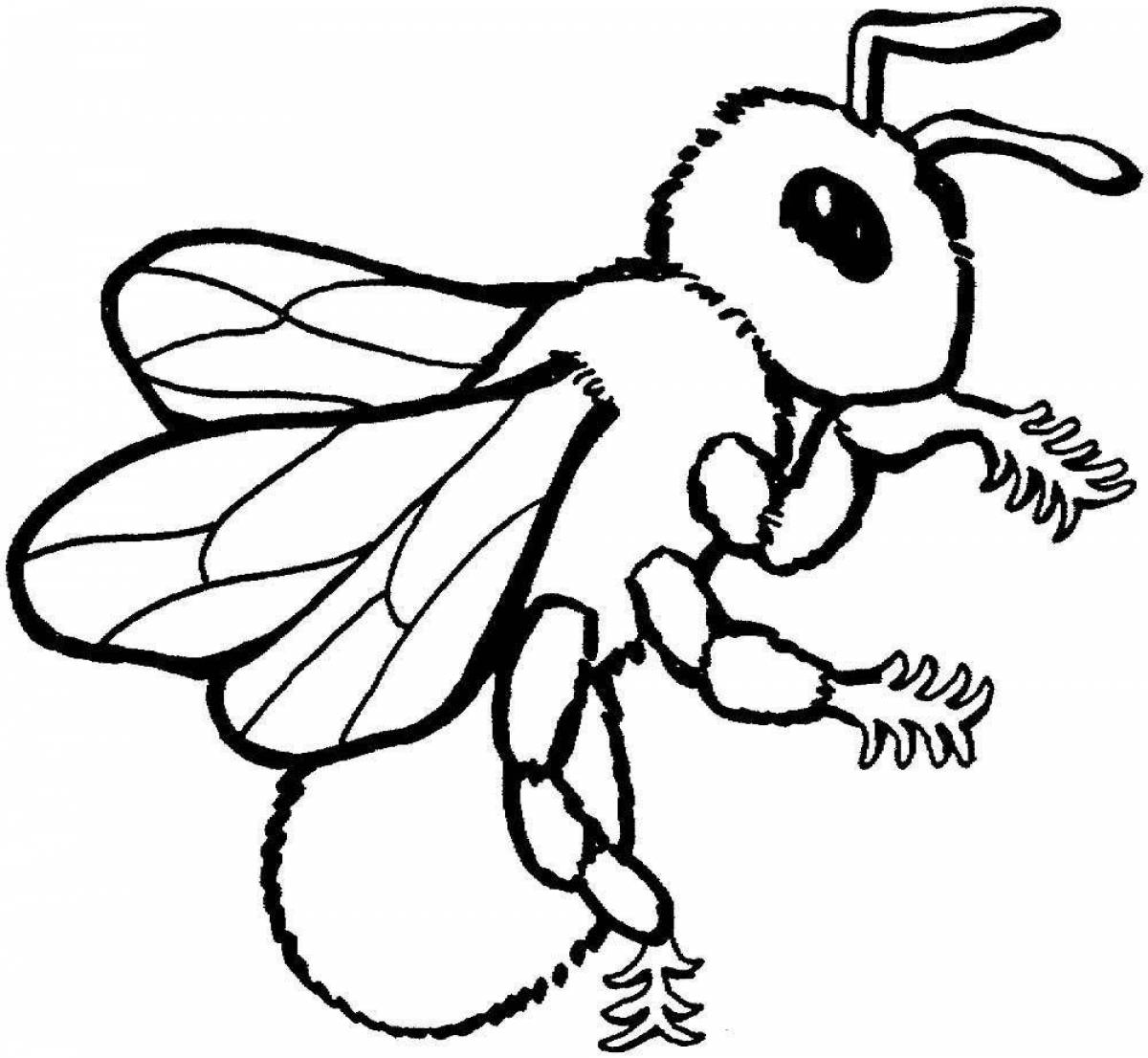 Fun wasp coloring book for kids