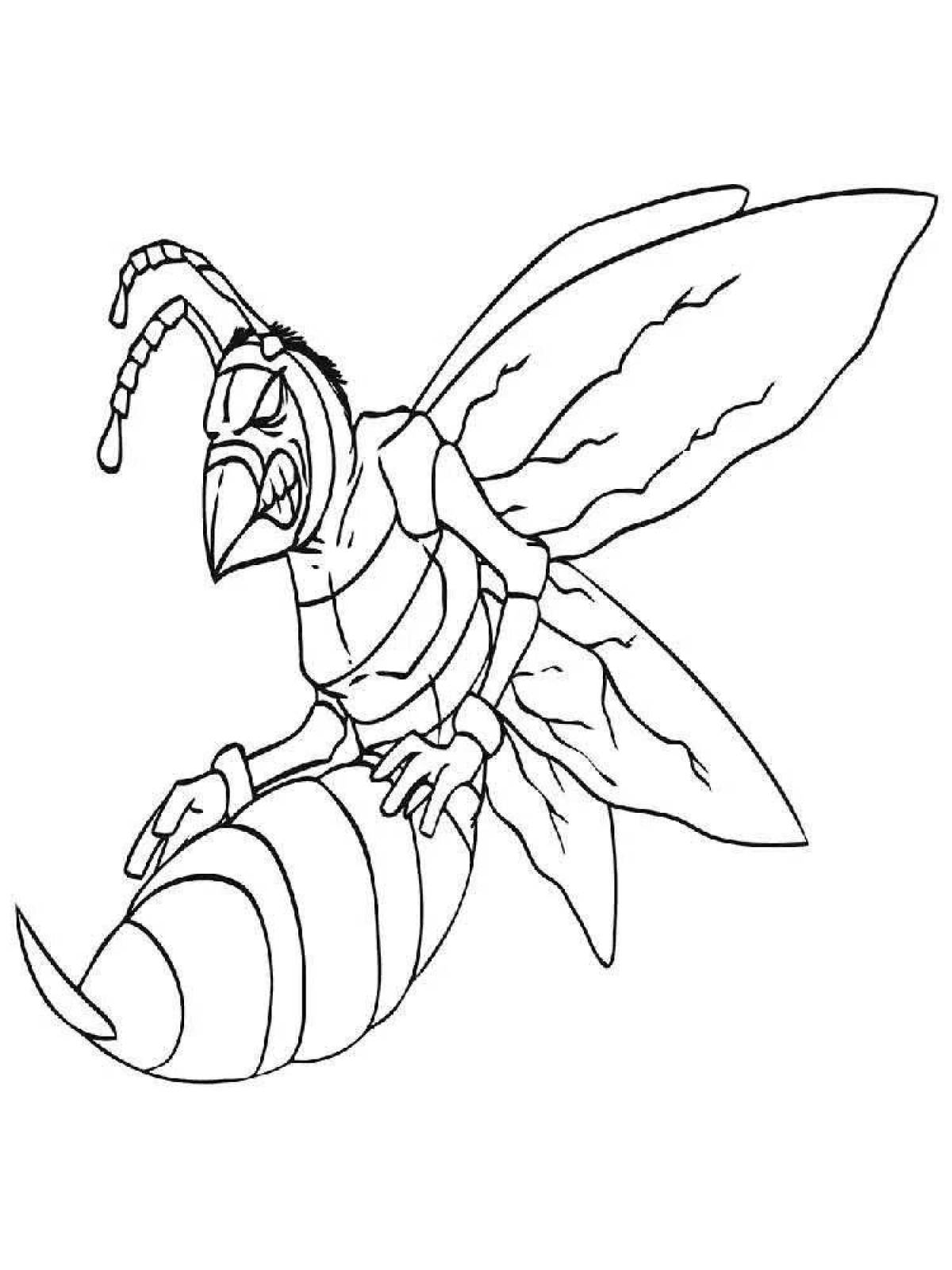 Gorgeous wasp coloring book for kids