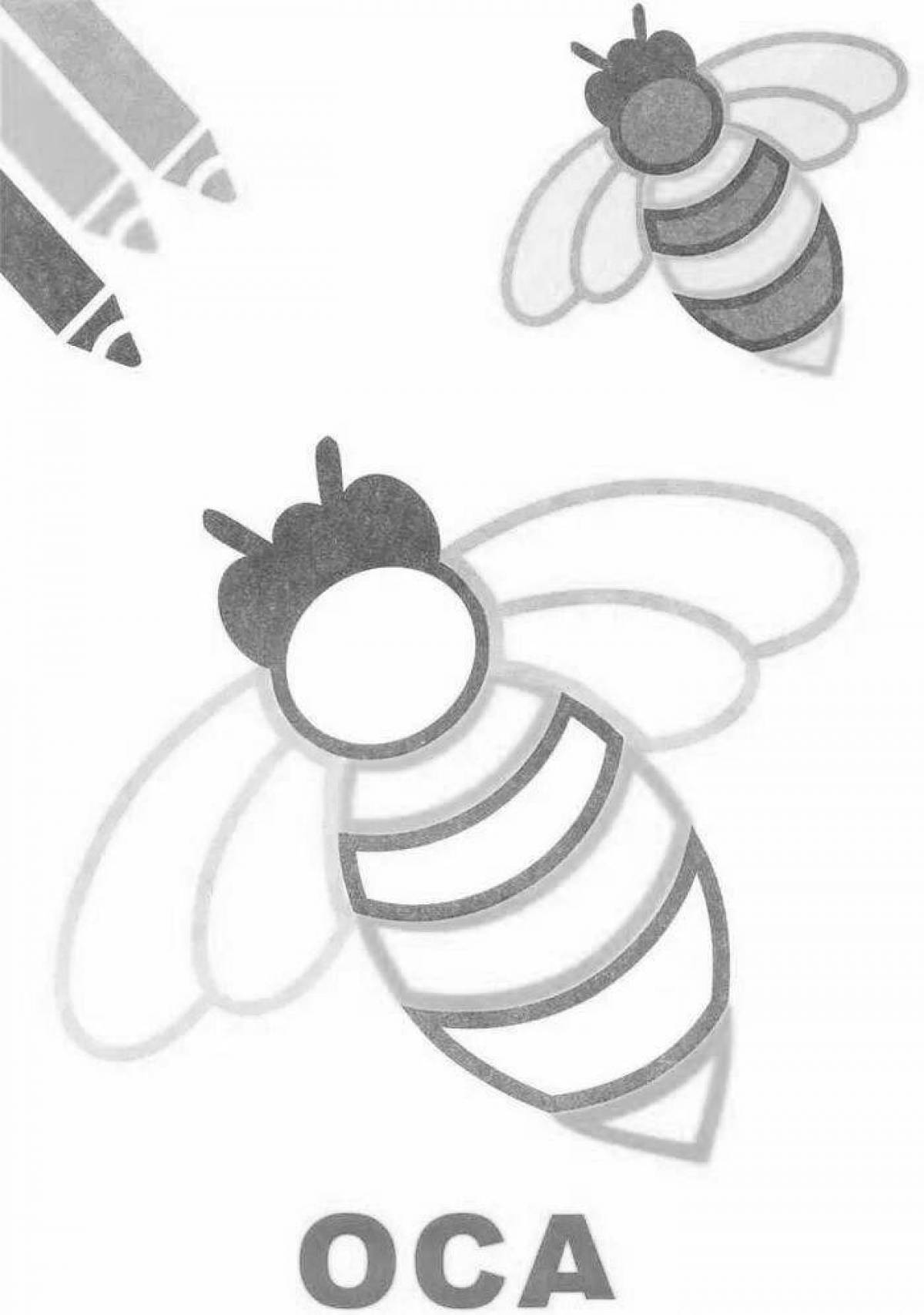 Awesome wasp coloring page for kids