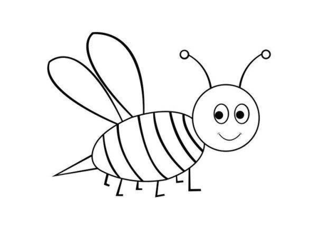 Adorable wasp coloring book for kids