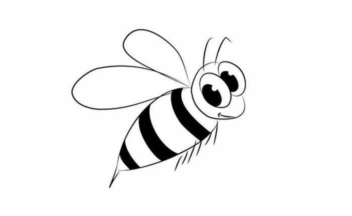 Cute wasp coloring book for kids