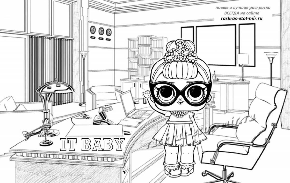 Radiant coloring page doll lol house
