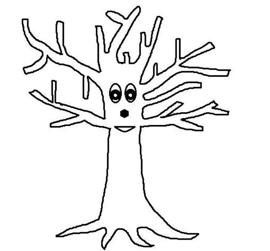 Great tree trunk coloring page for kids