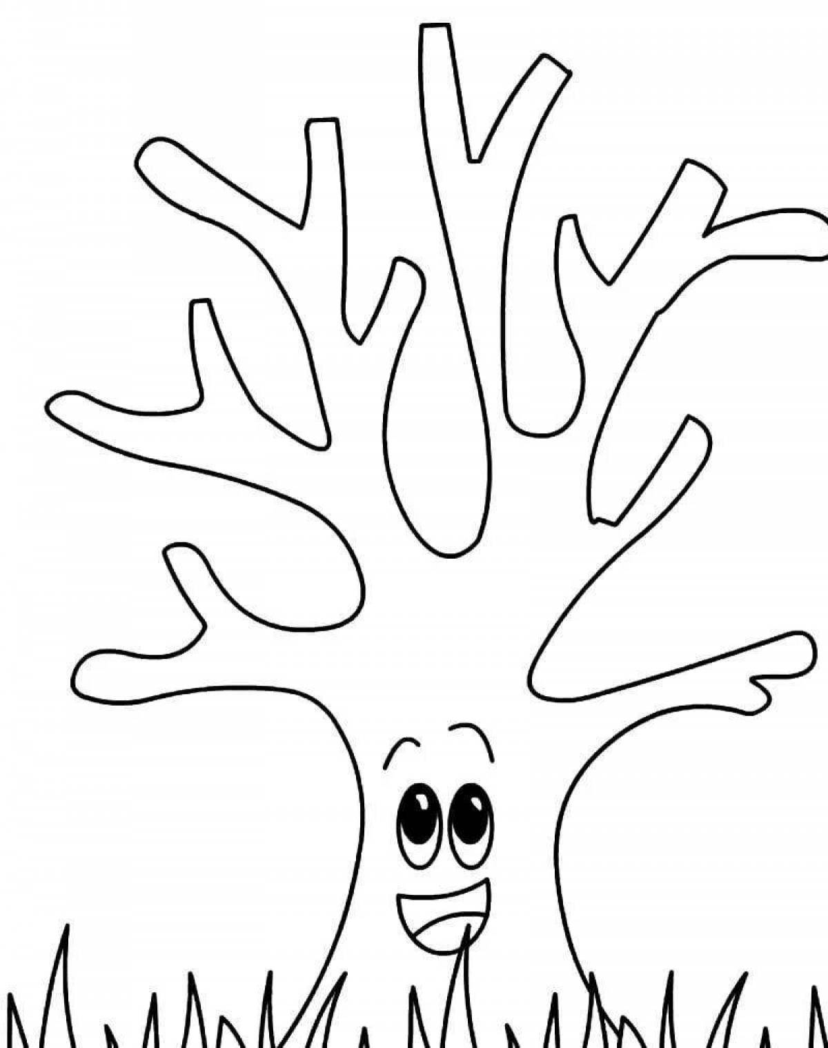 Tree trunk coloring pages for kids