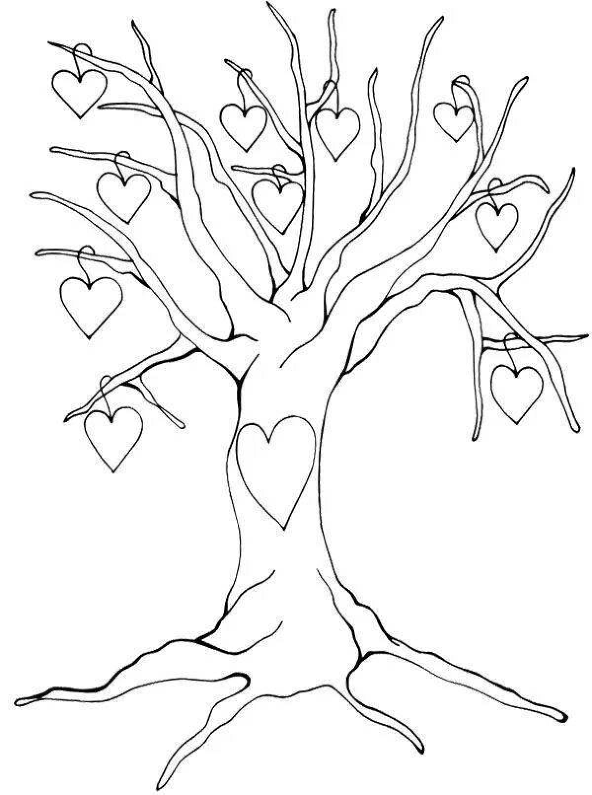 Coloring tree trunk for kids