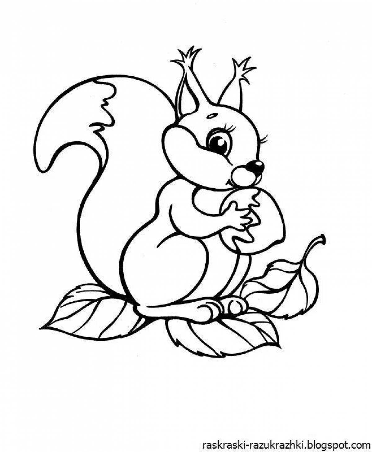 Impressive squirrel coloring book for kids