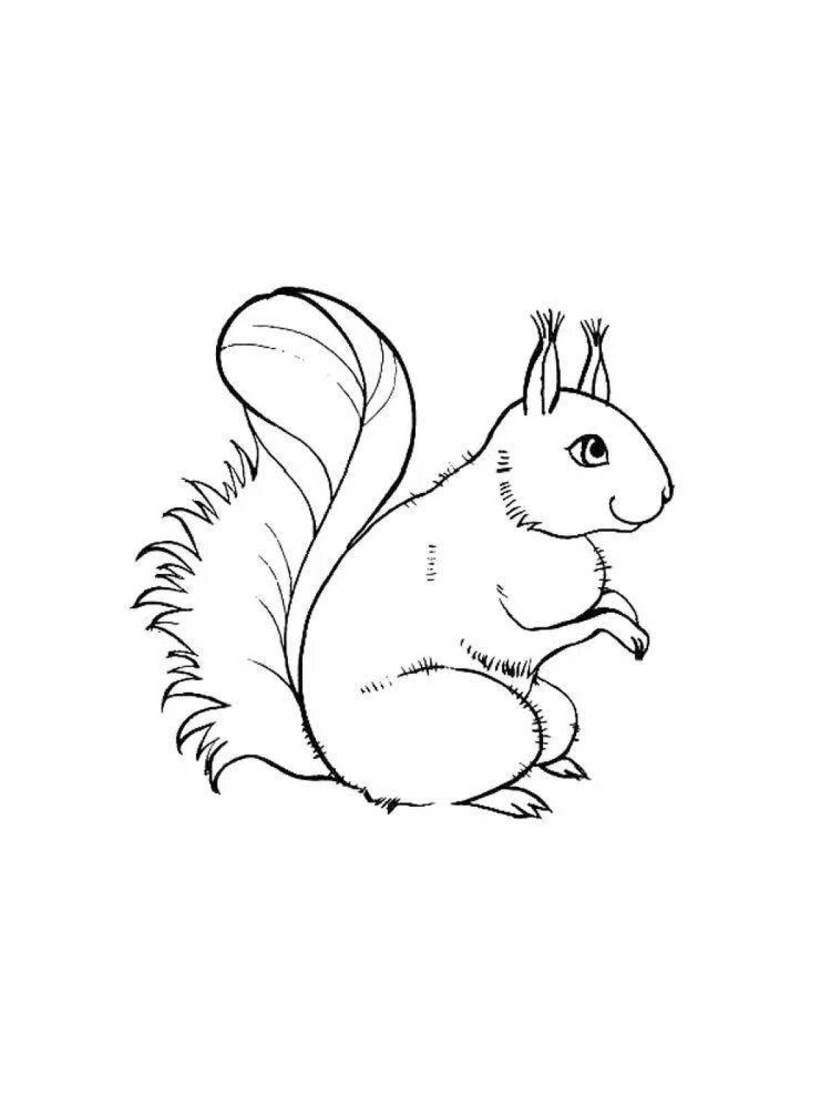 Happy squirrel coloring page
