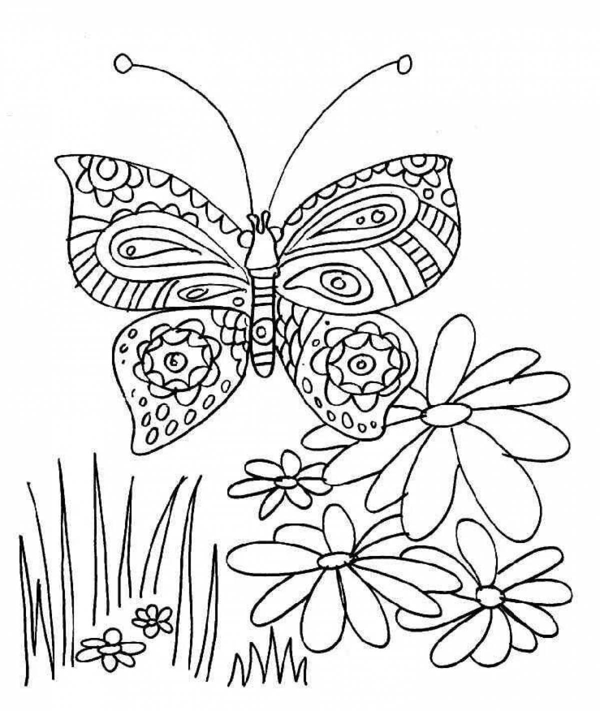 Inspirational flowers and butterflies coloring for girls