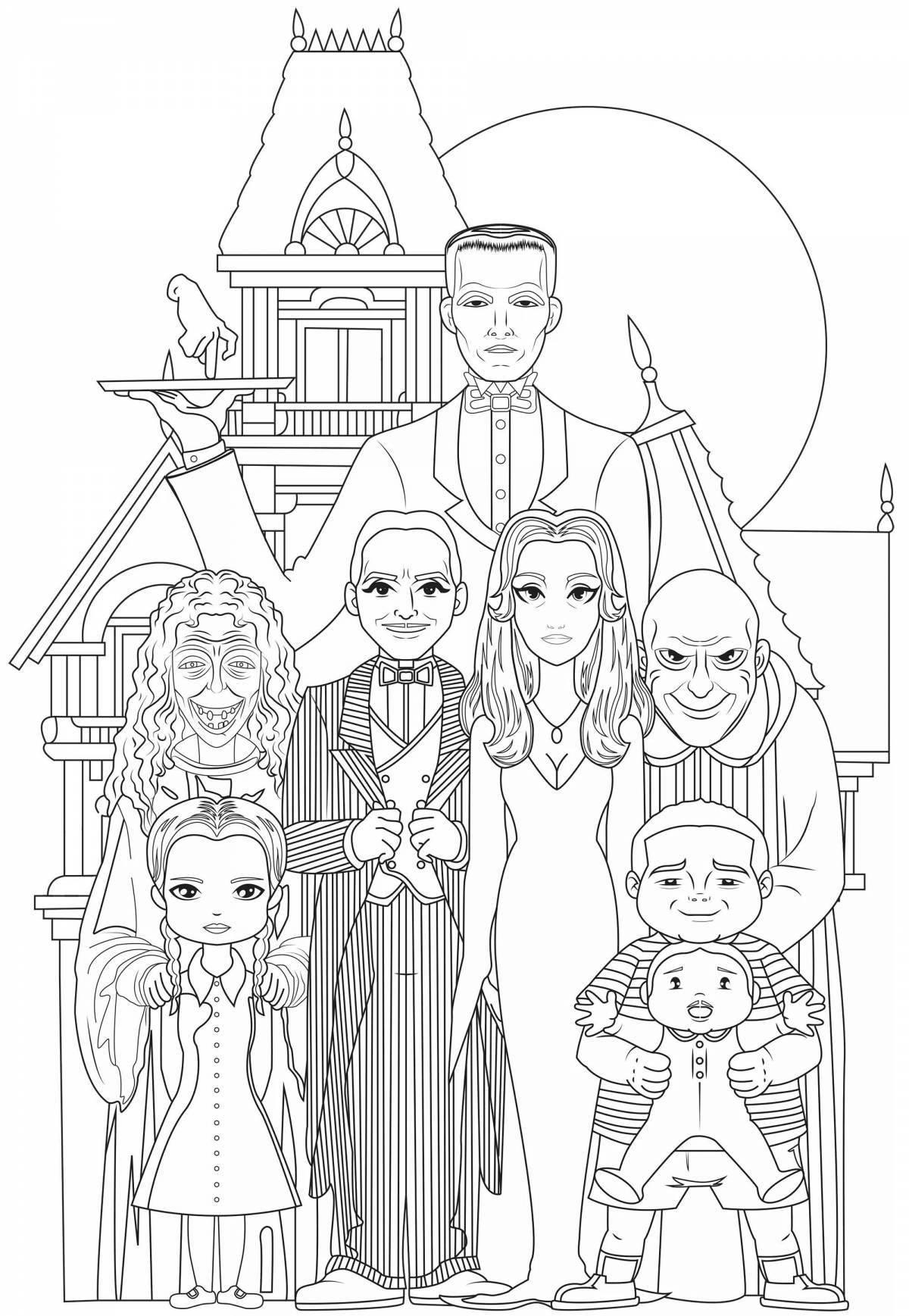 Adorable Addams Wednesday Coloring Page