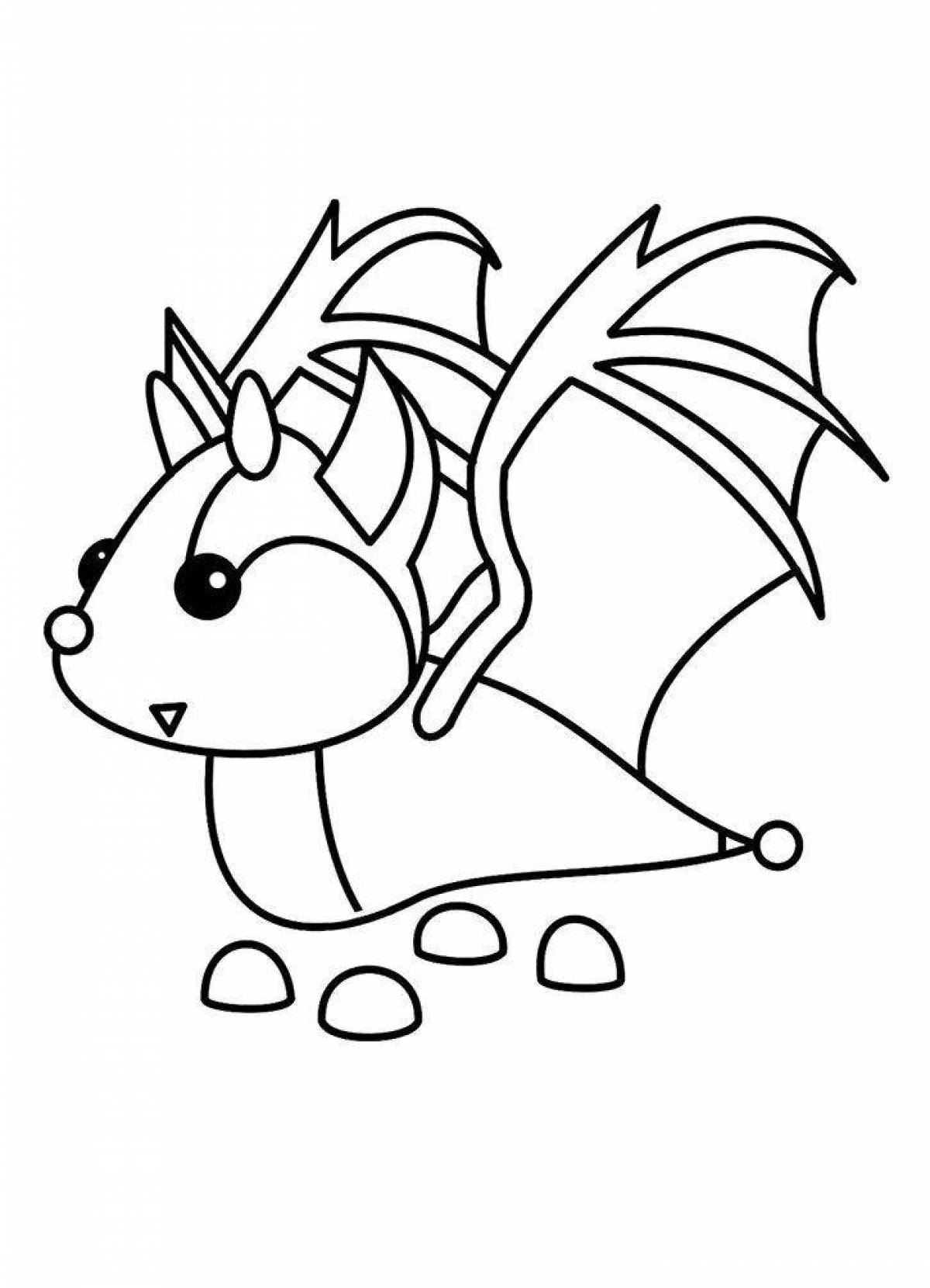 Excited pet coloring pages from adopt world roblox