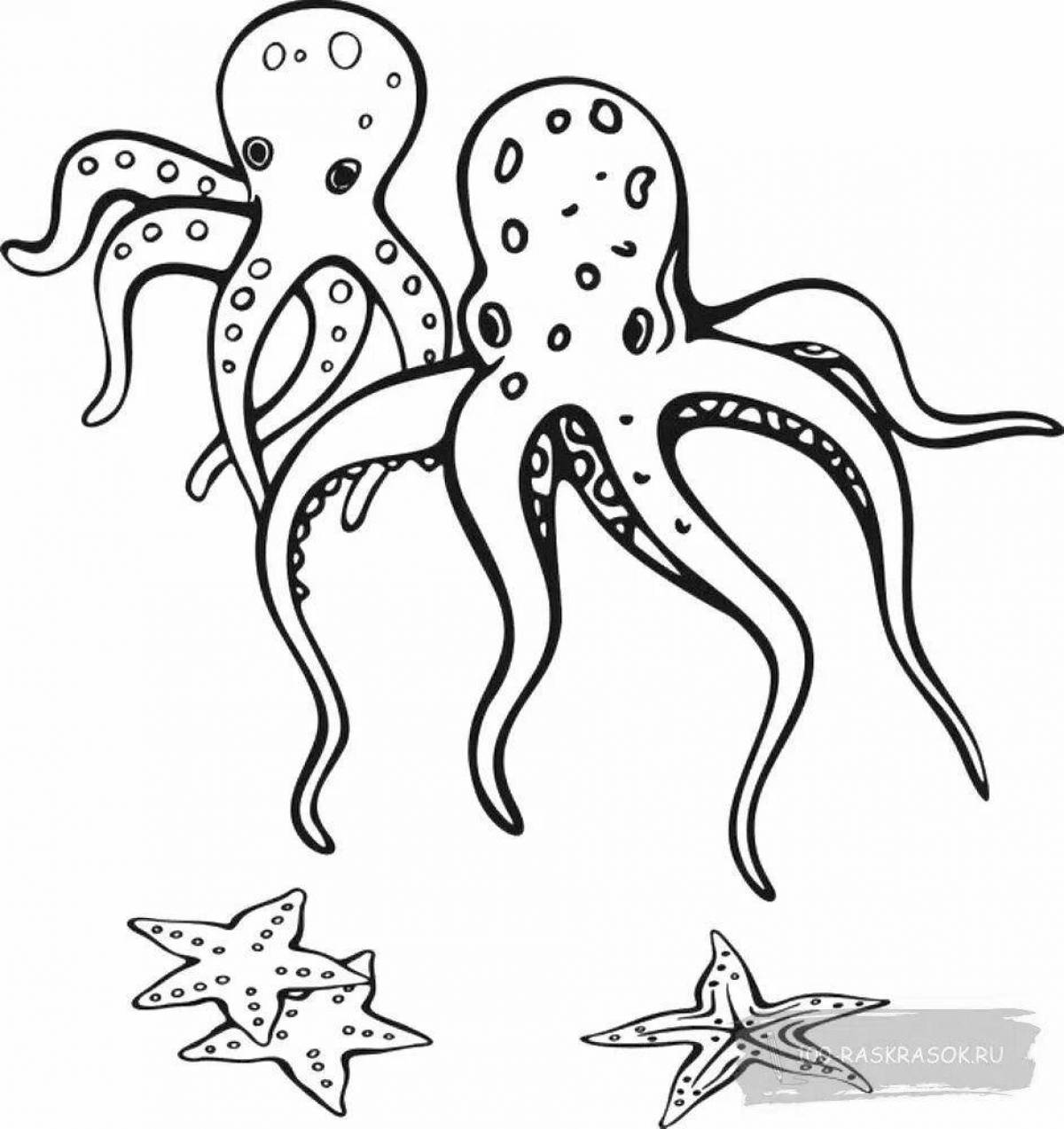 Adorable sea animal coloring page for kids