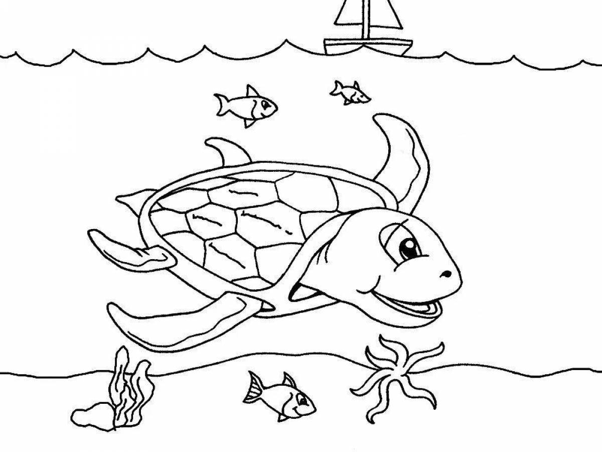 Magic sea animals coloring pages for kids