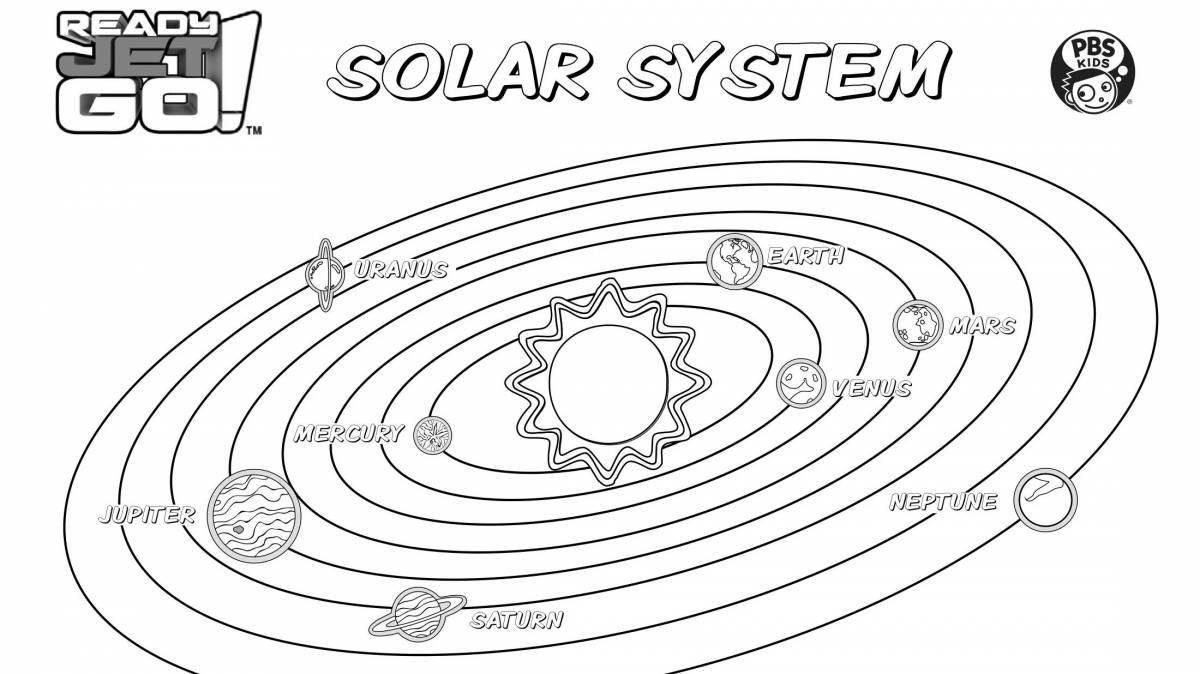 Large solar system coloring book