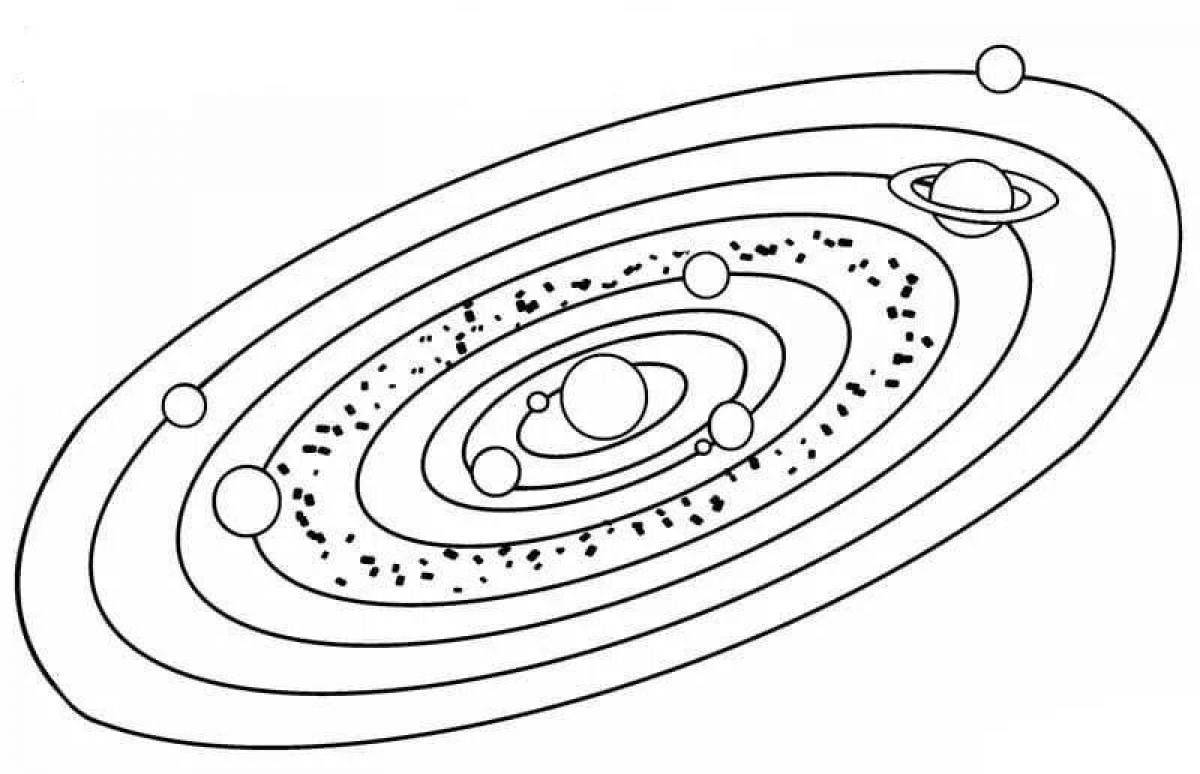 Exciting solar system coloring book
