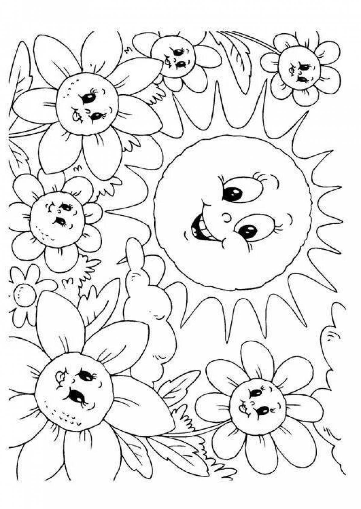 Color-lush coloring page for senior kindergarten group