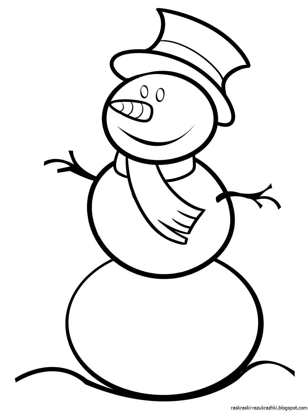 Cute snowman coloring book for kids 6-7 years old