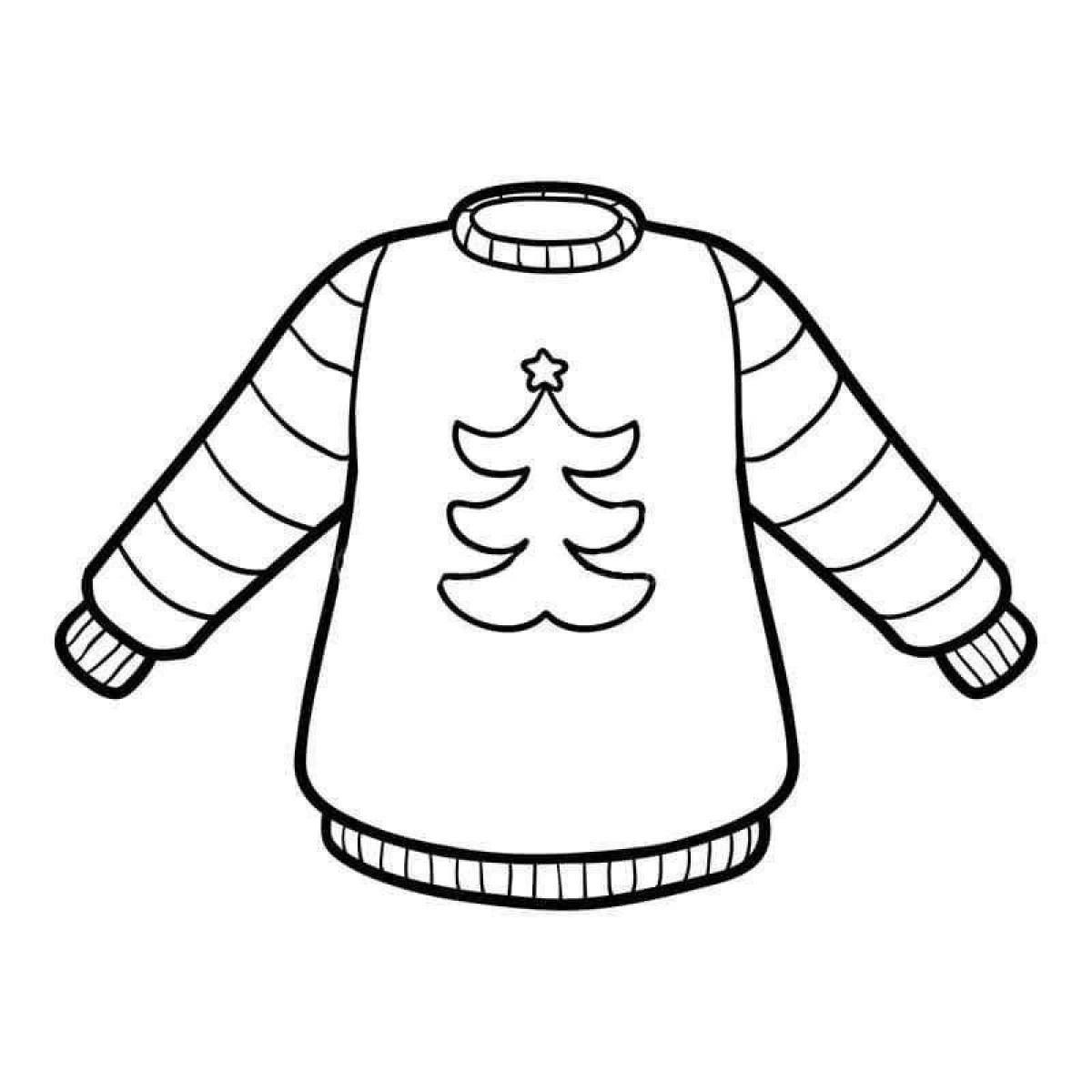 Coloring page funny sweater for children 4-5 years old