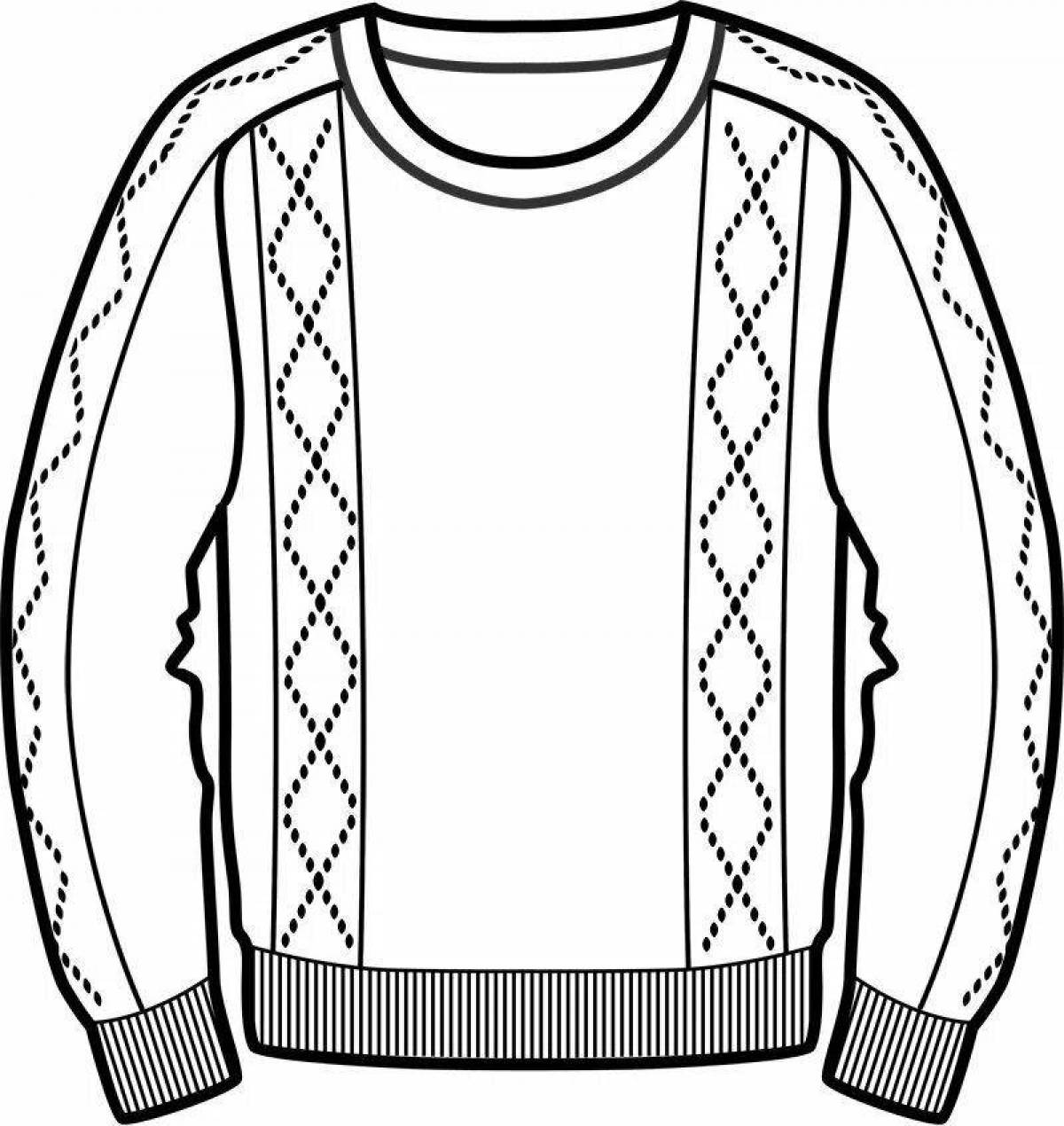 Coloring page joyful sweater for children 4-5 years old