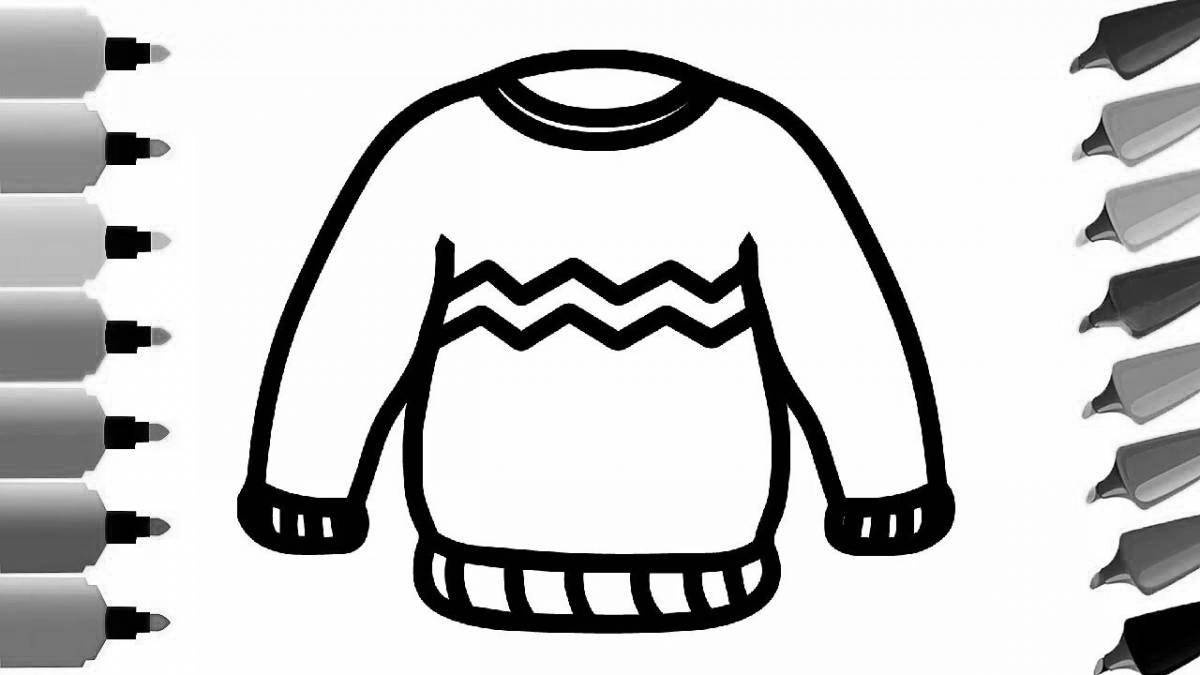 Playful sweater coloring for 4-5 year olds