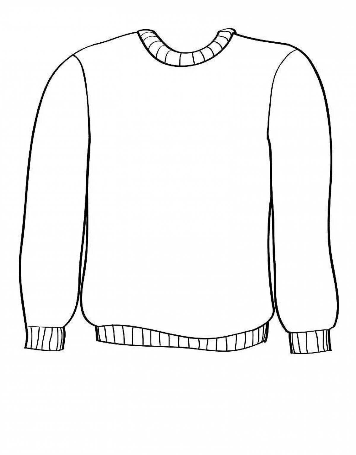 Cute sweater coloring page for 4-5 year olds