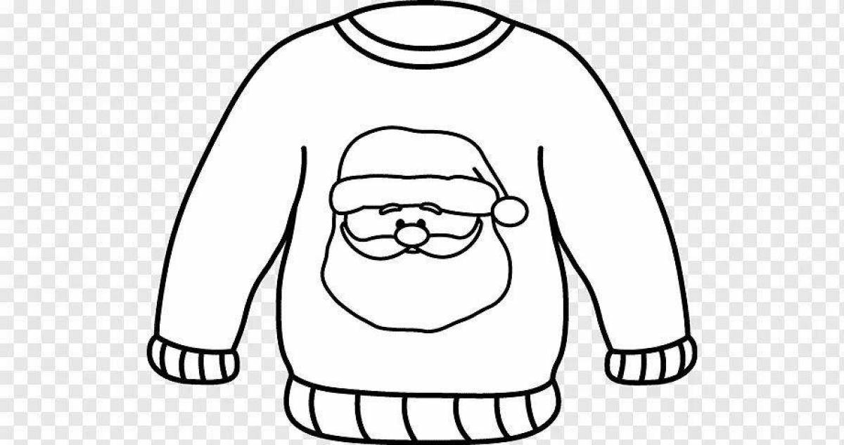 Fabulous sweater coloring page for children 4-5 years old