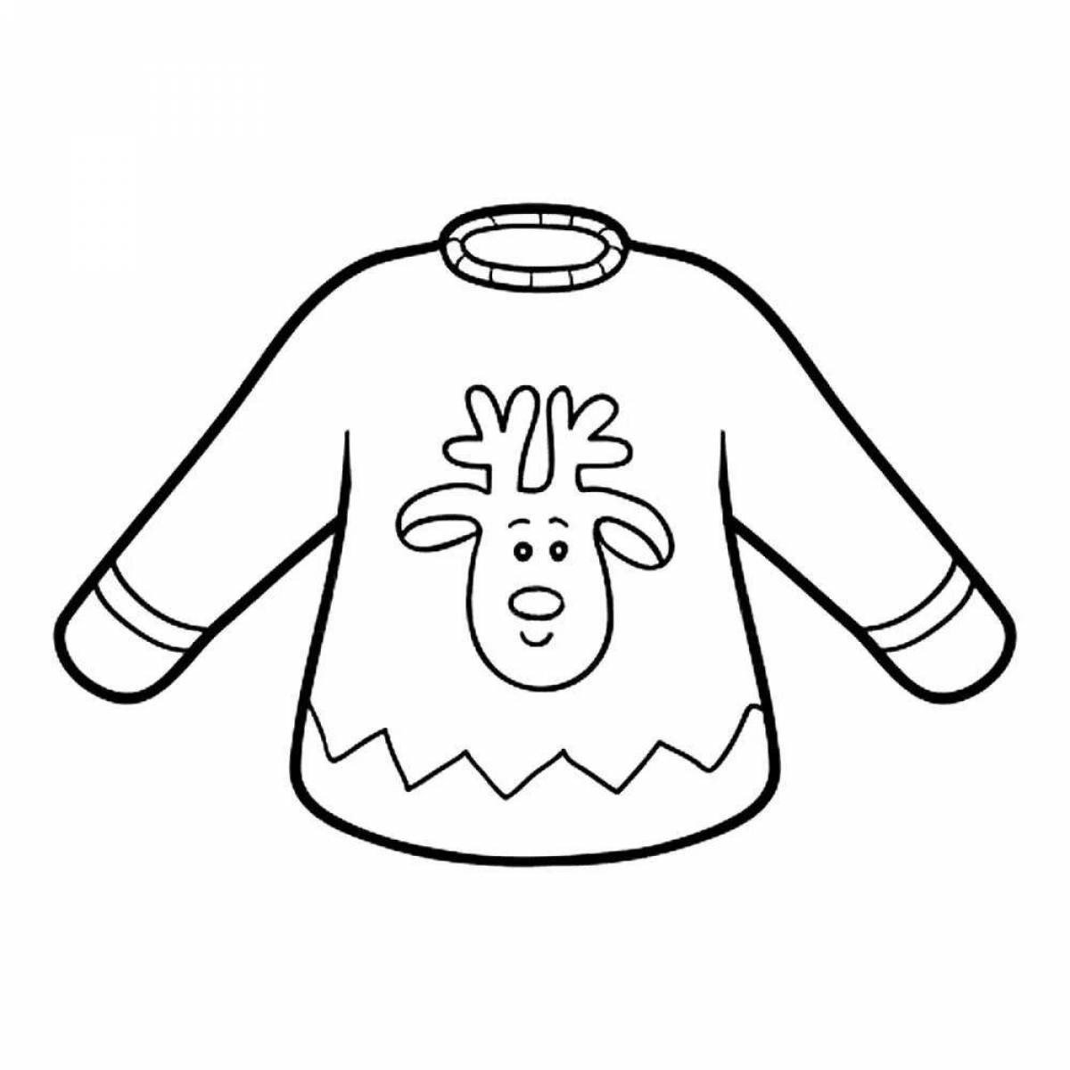 Gorgeous sweater coloring page for 4-5 year olds