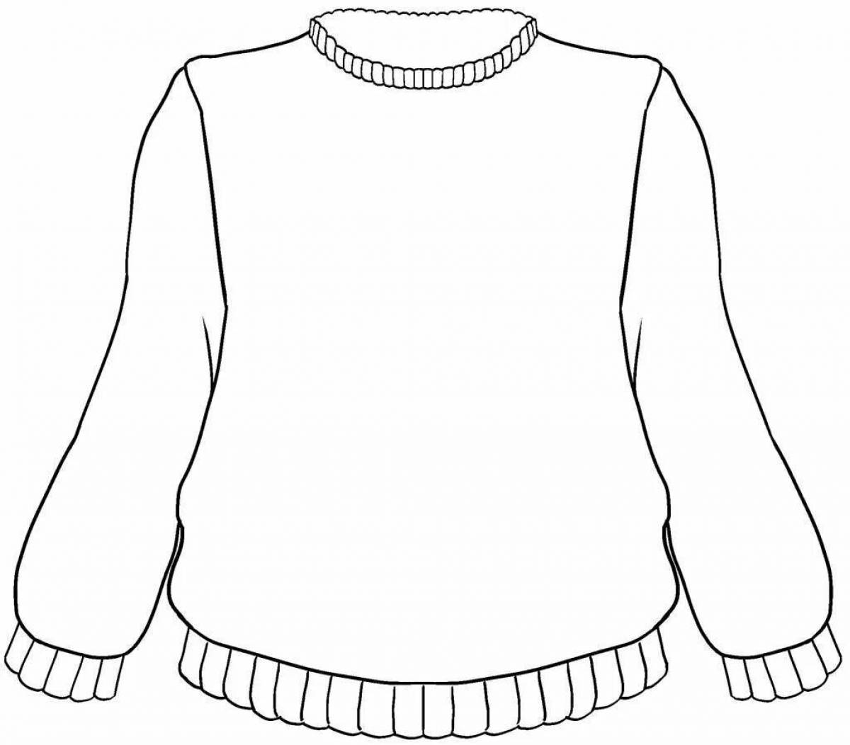 Выдающаяся страница раскраски свитера для детей 4-5 лет