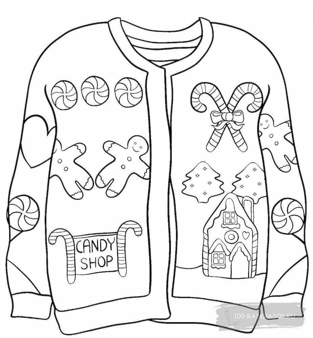 Attractive sweater coloring for 4-5 year olds