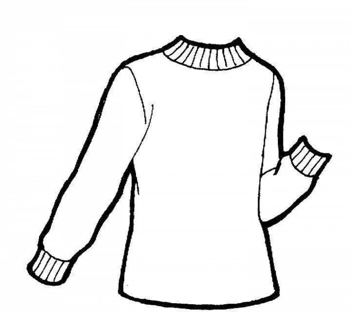 Glamorous sweater coloring page for children 4-5 years old