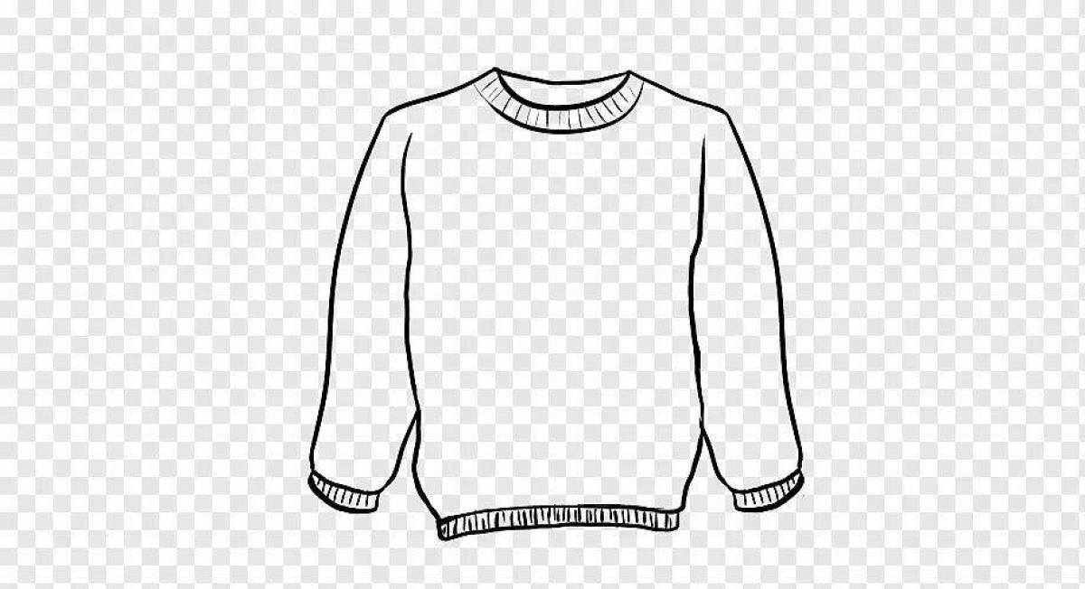 Coloring page elegant sweater for children 4-5 years old