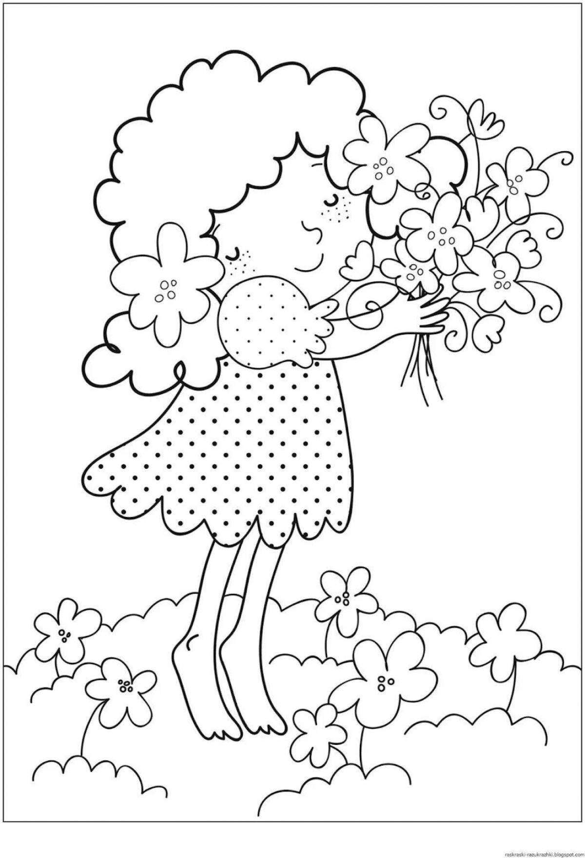 Playful spring coloring for kids