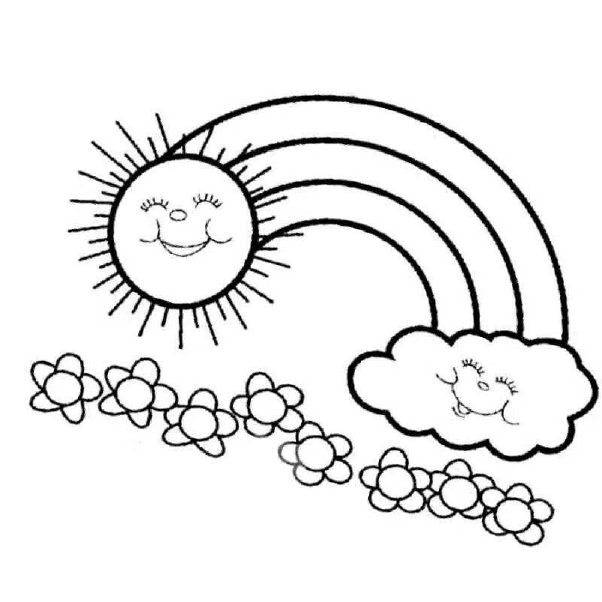 Забавная раскраска солнце для детей 3-4 лет