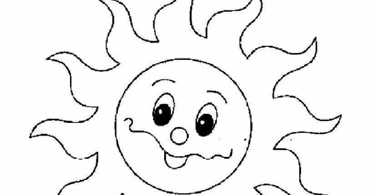 Яркие раскраски солнце для детей 3-4 лет