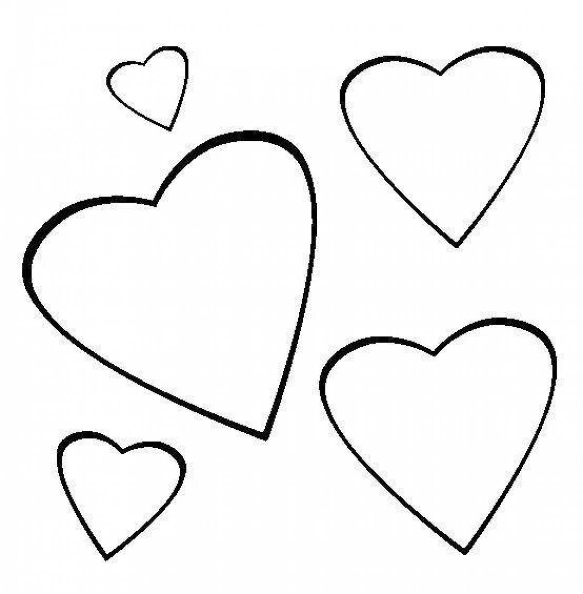 Раскраска «радостное сердце» для детей 4-5 лет