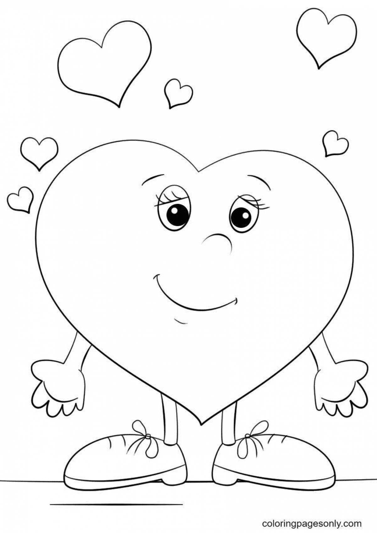 Adorable heart coloring book for kids