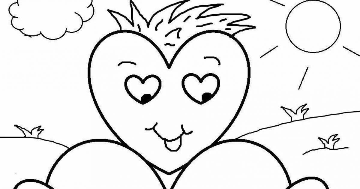 Glorious heart coloring pages for kids